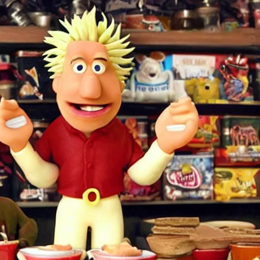 Prompt: movie style of claymation guy fieri in the style of wallace and gromit