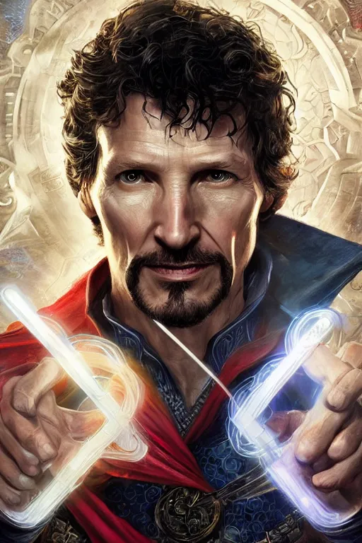 Prompt: Portrait of Todd Howard as Doctor Strange highly detailed, marvel comics, dark, intricate, highly detailed, smooth, artstation, digital illustration by Ruan Jia and Mandy Jurgens and Artgerm and Wayne Barlowe and Greg Rutkowski and Zdislav Beksinski