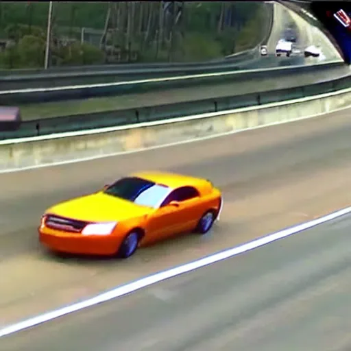 Image similar to live cctv footage of funny car on highway