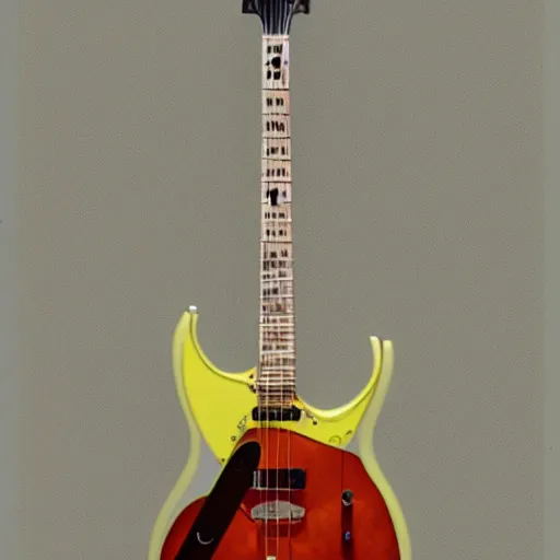 Image similar to a 1 9 6 0 harmony stratotone electric guitar, concept art