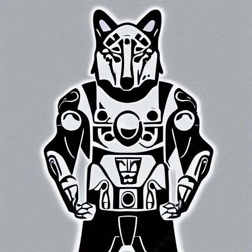 Prompt: a wolf artistic mechanical logo robotic ai