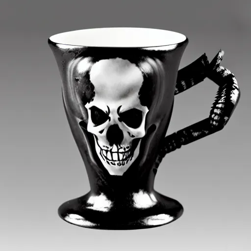 Image similar to a gothic style cup with a skeleton and the word'gamimg'on it