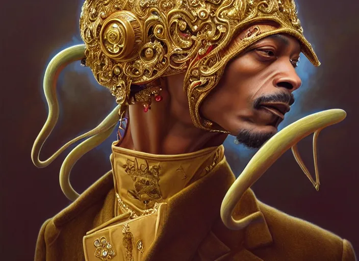 Prompt: snoop dog dressed as napoleon, intricate, elegant, highly detailed, centered, digital painting, artstation, concept art, smooth, sharp focus, illustration, artgerm, tomasz alen kopera, peter mohrbacher, donato giancola, joseph christian leyendecker, wlop, boris vallejo