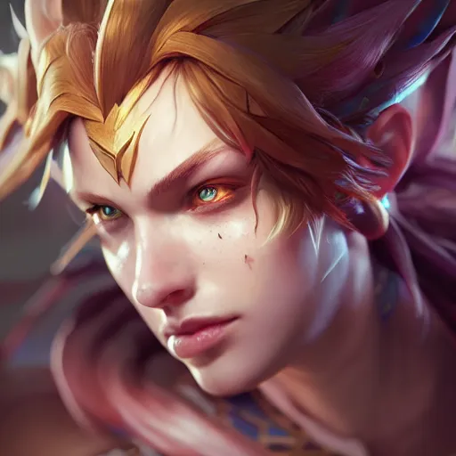 Image similar to league of legends portrait, au naturel, hyper detailed, digital art, trending in artstation, cinematic lighting, studio quality, smooth render, unreal engine 5 rendered, octane rendered, art style by klimt and nixeu and ian sprigger and wlop and krenz cushart.