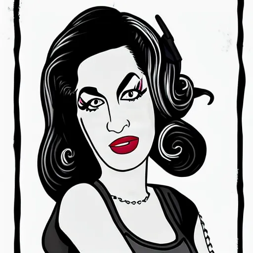 Prompt: Amy Winehouse in the style of the Simpsons,