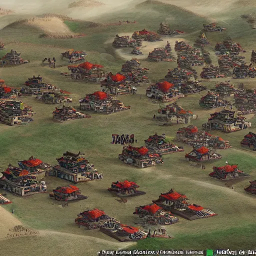 Prompt: a Mongol army camped around a fortified Chinese city, 4k, hyperdetailed