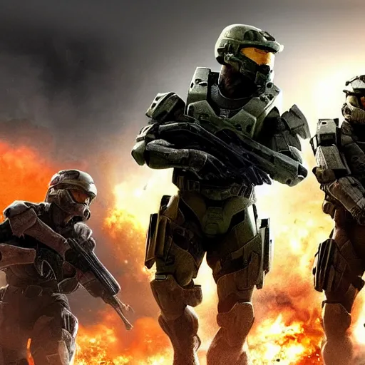 Image similar to call of duty, battlefield and halo