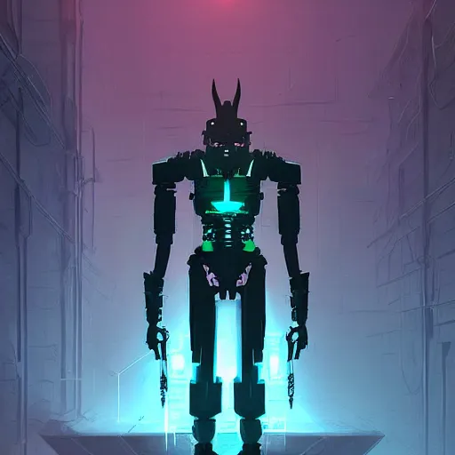 Prompt: dead inside cybernetic anubis made of steel in light armor, by ian pesty and alena aenami and ilya kuvshinov, concept art, matte painting, washed colors,