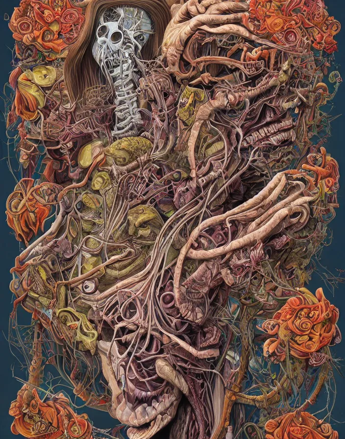 Image similar to an anatomical illustration of No-face from a medical journal by Nychos and Hannah Yata, highly detailed, high detail, 8k