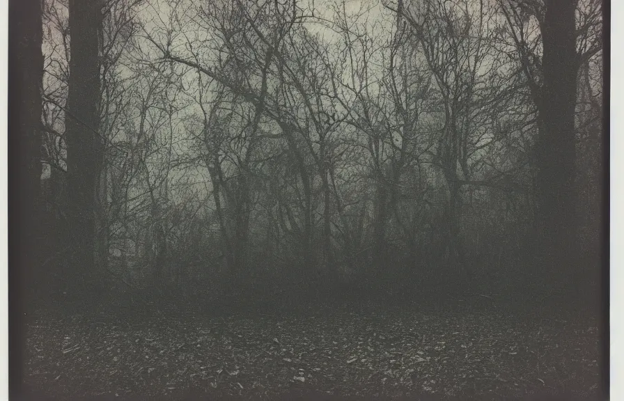 Image similar to an eerie liminal space, polaroid photo