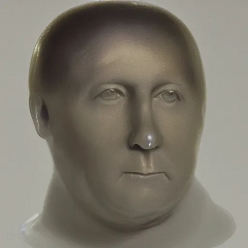 Image similar to a man made out of gelatin, blob like, portrait