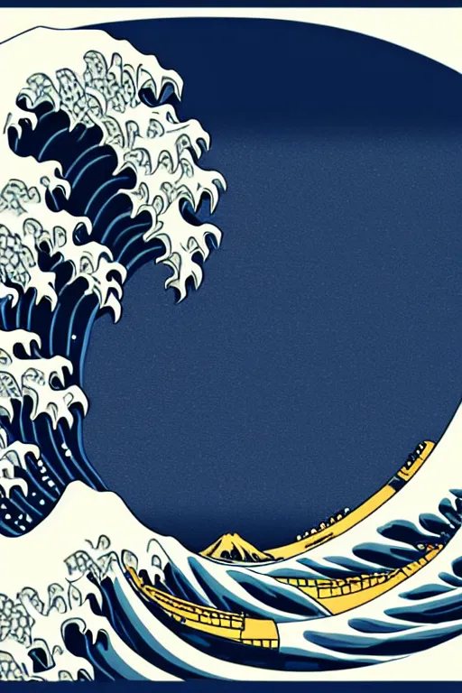Image similar to The Great Wave off Kanagawa, highly detailed, digital painting, artstation, concept art, smooth, sharp focus, illustration, art by Patrick Nagel and Shepard Fairey