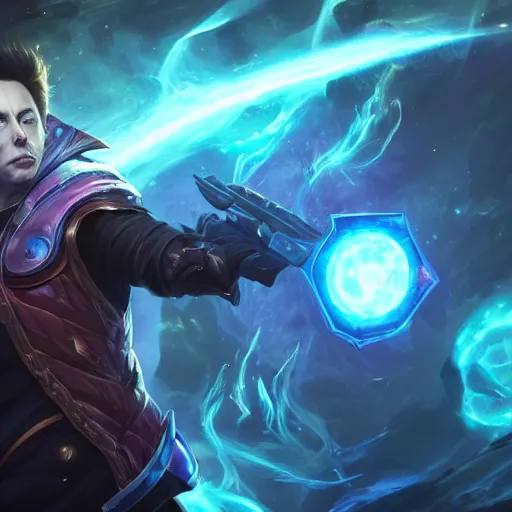 Image similar to portrait of elon musk as a spellcaster, league of legends amazing splashscreen artwork, splash art, natural light, elegant, photorealistic facial features, intricate, fantasy, detailed face, atmospheric lighting, anamorphic lens flare, cinematic lighting, league of legends splash art, hd wallpaper, ultra high details by greg rutkowski