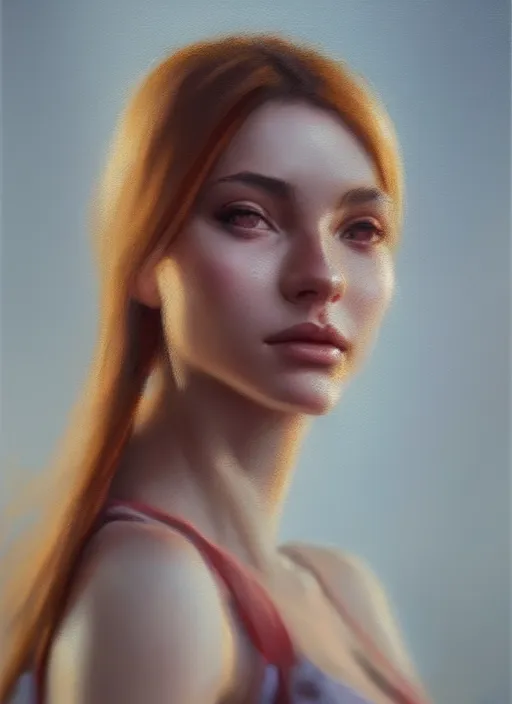 Image similar to portrait of a gorgeous young woman in the style of stefan kostic, artstation, concept art, realistic photo, sharp focus, 8k high definition, insanely detailed, intricate, elegant