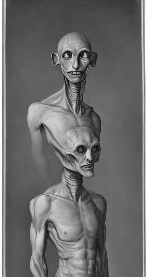 Image similar to portrait of a human like male alien