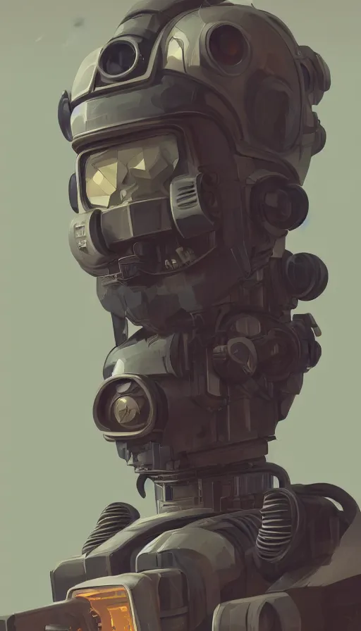 Image similar to a dieselpunk robot, portrait, humanoid, sharp focus, james gilleard, cinematic, game art, extremely detailed digital painting