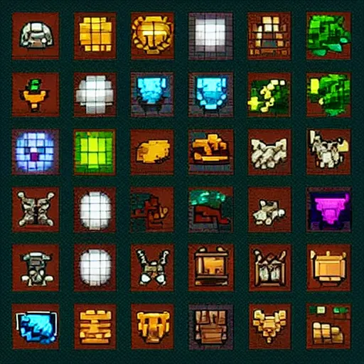 Image similar to set of 4 8 x 4 8 pixel wide fantasy icons for armor for a roleplaying videogame