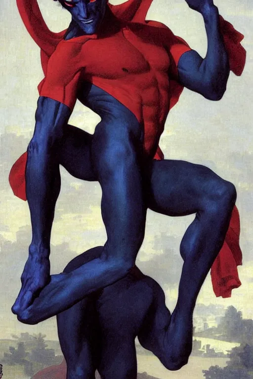 Image similar to Nightcrawler from the X-Men by William Adolphe Bouguereau