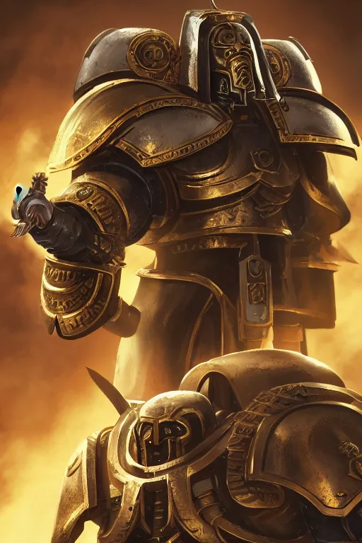 Image similar to armor portrait heros warhammer 4 0 k horus heresy fanart - the primarchs emperor by johannes helgeson animated with vfx concept artist & illustrator global illumination ray tracing hdr fanart arstation zbrush central hardmesh 8 k octane renderer comics stylized