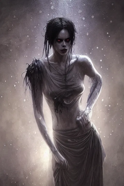 Image similar to portrait of fairuza balk as death of the endless, the sandman, grey clothes, in persian temple wet night, sci - fi and fantasy, intricate and very very beautiful and elegant, highly detailed, digital painting, artstation, concept art, smooth and sharp focus, illustration, art by tian zi and wlop and alphonse mucha