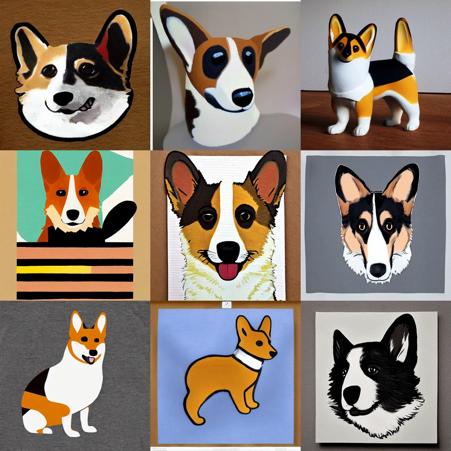 Prompt: bauhaus corgi, cute