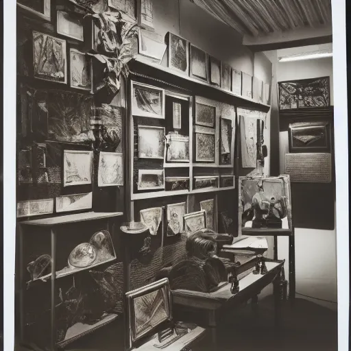 Image similar to A three color offset photography of objects on display, fluorescent, anthropology of wonder, exotic artifacts, colonial expedition, catalog exhibition, 60s style