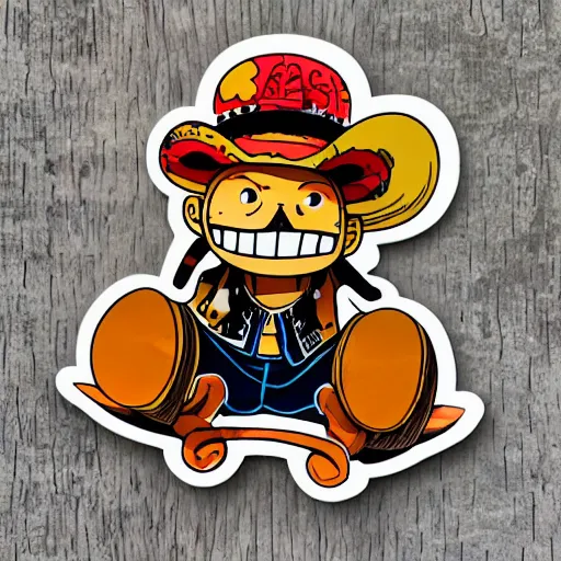 Image similar to die cut sticker, tony chopper of one piece, splatter paint