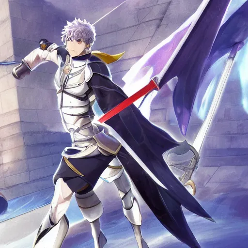 Prompt: concept art of mark zuckerberg as a fire emblem character, holding a sword, detailed full body anime illustration by Yusuke Kozaki and Hidari