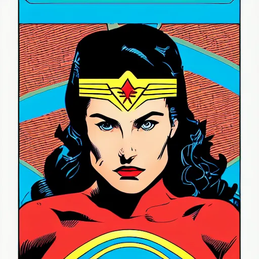 Image similar to portrait of wonder woman, by laurie greasley