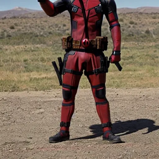 Image similar to deadpool in breaking bad.