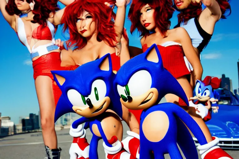 Prompt: sonic the hedgehog sultry photoshoot, shot by terry richardson