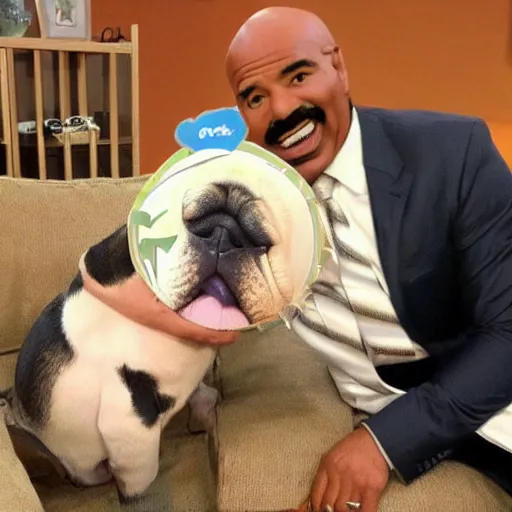 Image similar to a dog with steve harvey's face