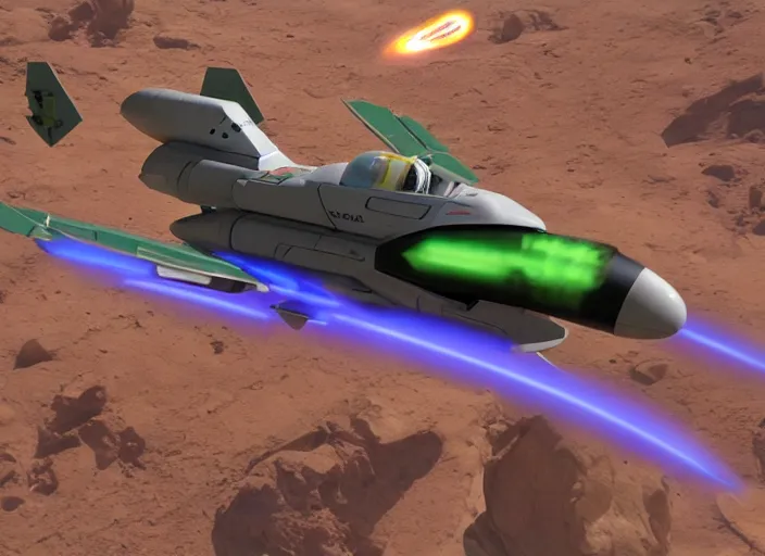 Image similar to buzz light - year flying a viper mk 2 into the death star