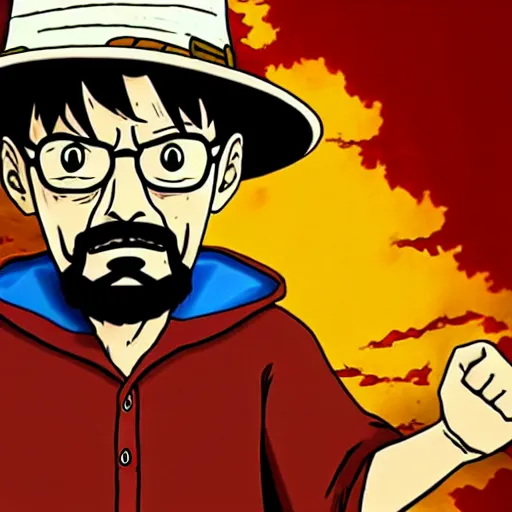 Image similar to walter white as luffy