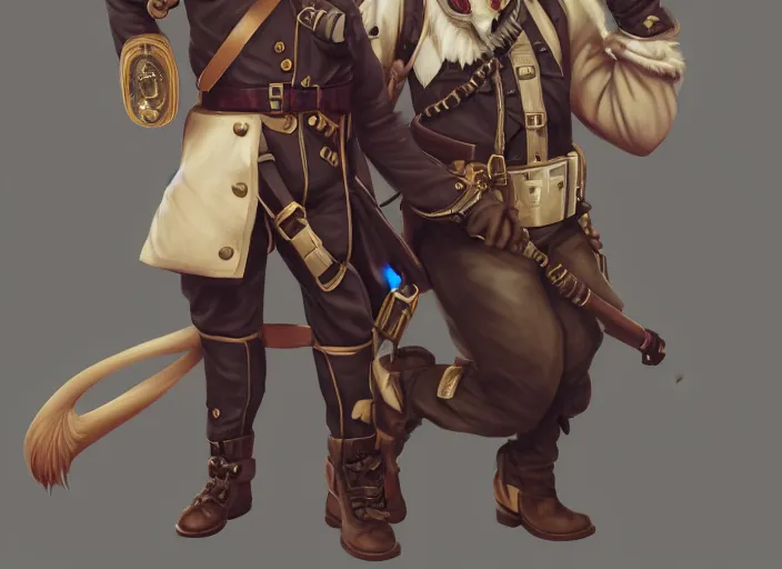 Image similar to character portrait feature of the anthro male anthropomorphic kakapo fursona wearing steampunk pirate airship captain outfit uniform professional pilot character design stylized by charlie bowater, ross tran, artgerm, and makoto shinkai, detailed, soft lighting, rendered in octane