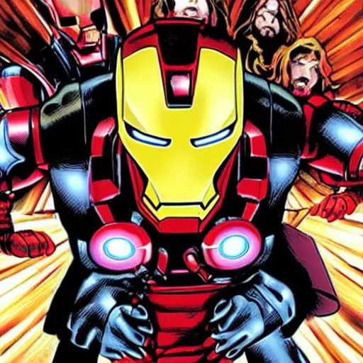 Image similar to Black Sabbath's Iron Man meets Marvel's Iron Man