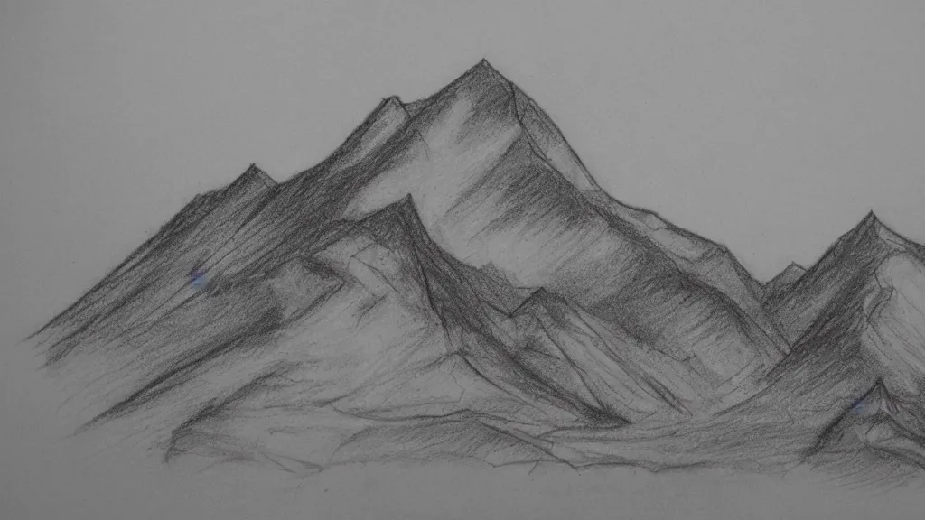 Image similar to pencil sketch mountainous the very crispest, neatest rotation