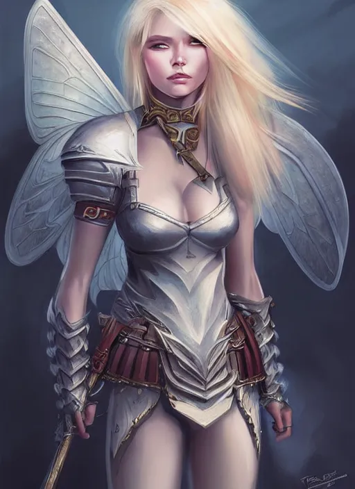 Image similar to blonde combat fairy venizian era, dark fantasy, extremely detailed, sharp focus, portrait, smooth, digital illustration, by rossdraws, frank franzzeta