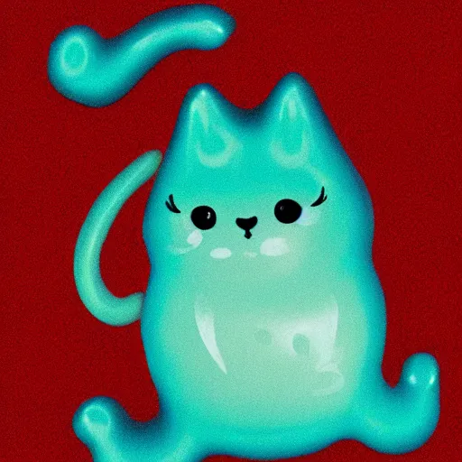 Image similar to a gelatinous jelly cat, goopy