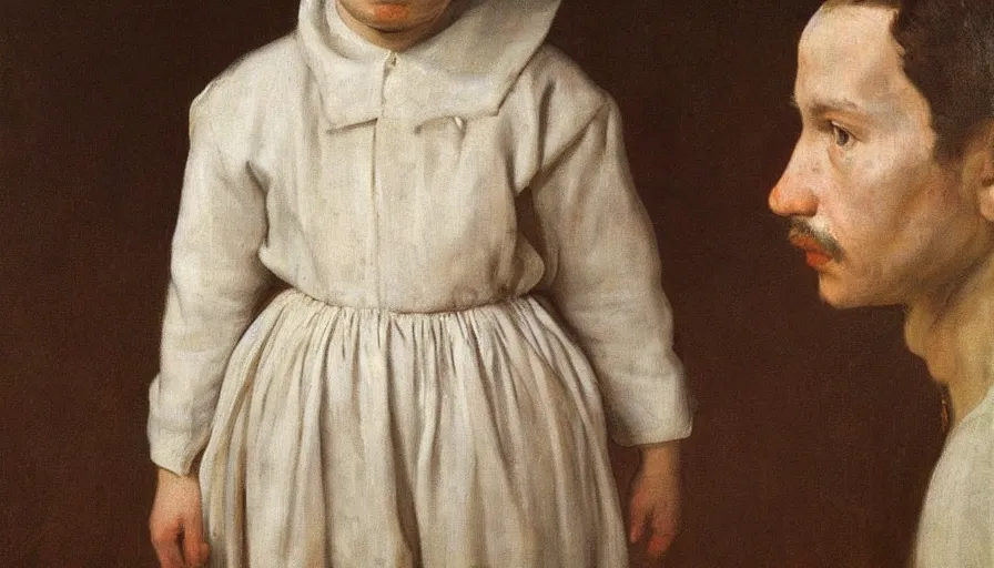 Prompt: painting by borremans, portrait of innocent x by diego velazquez, detailed, stunning