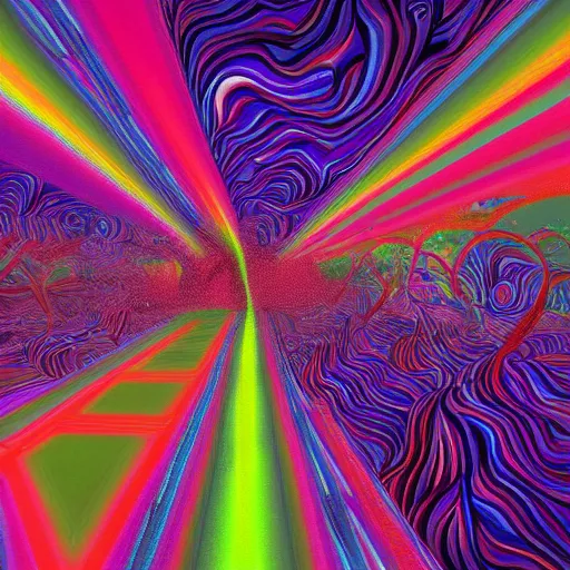 Image similar to what blind people see on a psychedelic trip, 8k, artstation