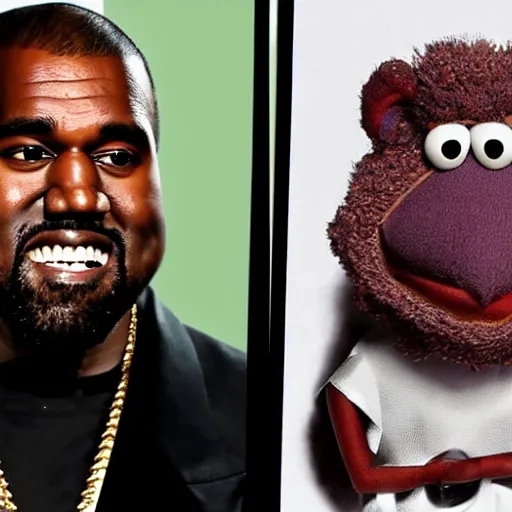 Prompt: Kanye West as a muppet, ultra realism