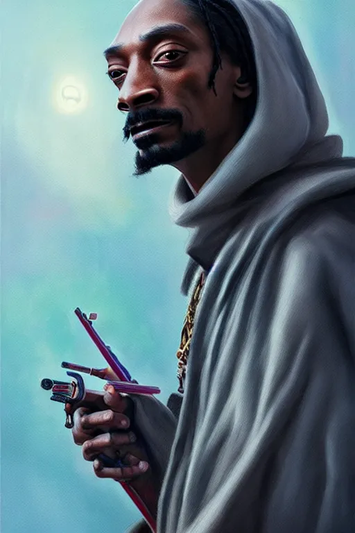 Image similar to breathtaking detailed concept art painting of a jedi snoop dogg, by hsiao - ron cheng, bizarre compositions, exquisite detail, extremely moody lighting, 8 k