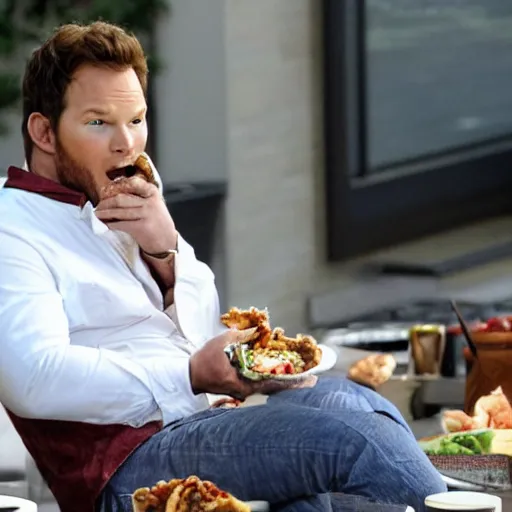 Prompt: chris pratt eating rotten food