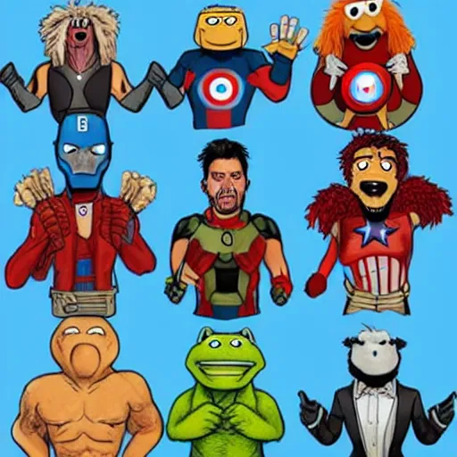 Prompt: the avengers as muppets