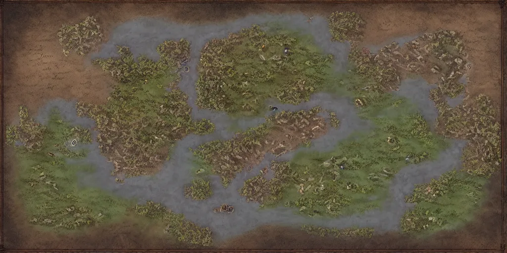 Prompt: very high quality dnd map, gridless 8 k