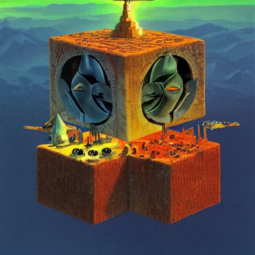 Image similar to galactic uncanny dark Antarctica cube pug pie raclette thorn , by Henriette Grindat and Jarosław Jaśnikowski and Bruce Pennington , vaporwave , voxel , renaissance painting