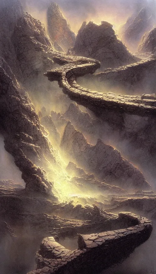 Image similar to the end of the world, by john howe