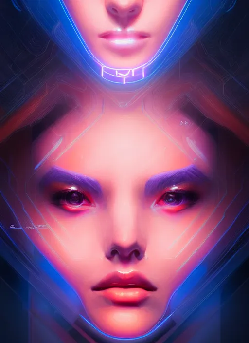 Image similar to portrait of female humanoid from 6 0 s era, intricate, elegant, cyber neon lights, highly detailed, digital painting, artstation, glamor pose, concept art, smooth, sharp focus, illustration, art by artgerm and greg rutkowski