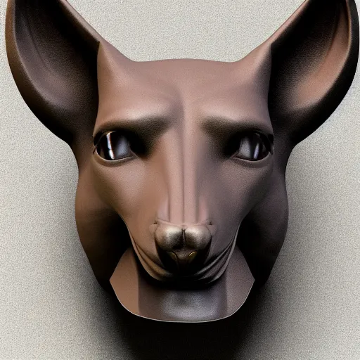 Image similar to anubis head, highly detailed, digital sculpture, colored